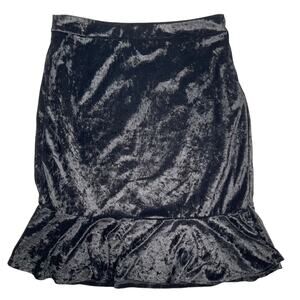 The Limited Skirt Womens 10 Black Velour Ruffle Hem Vintage Y2K Whimsigoth